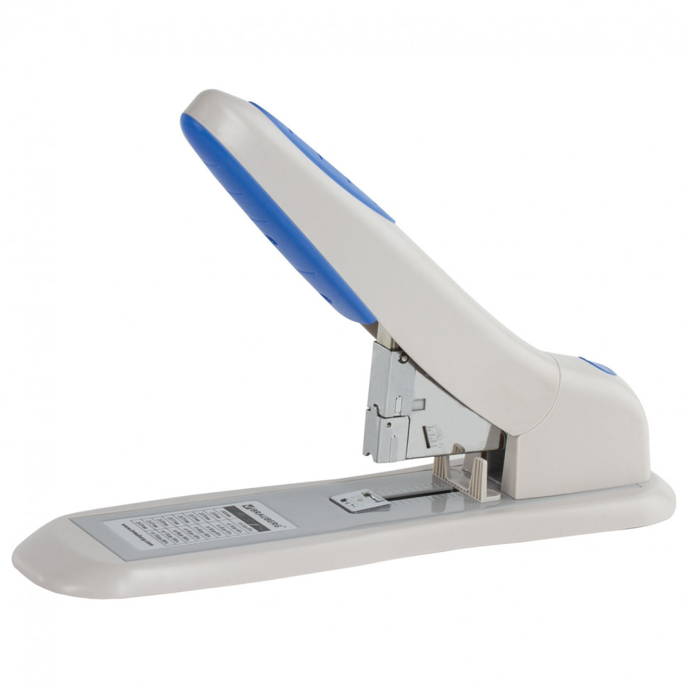 Степлер мощный №24/6-23/24 Brauberg "Heavy duty PRO", до 200 л, эргономичный, серо-синий, 227662