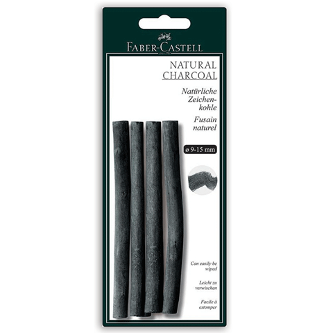 Уголь натуральный для рисования Faber-Castell круглое сечение 4 шт 129498