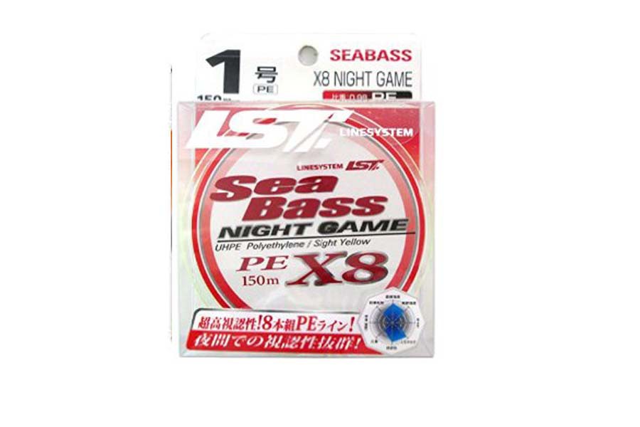 Шнур плетеный Linesystem Sea Bass X8 Night Gaмe #1,5 (0,205мм) 150м silver