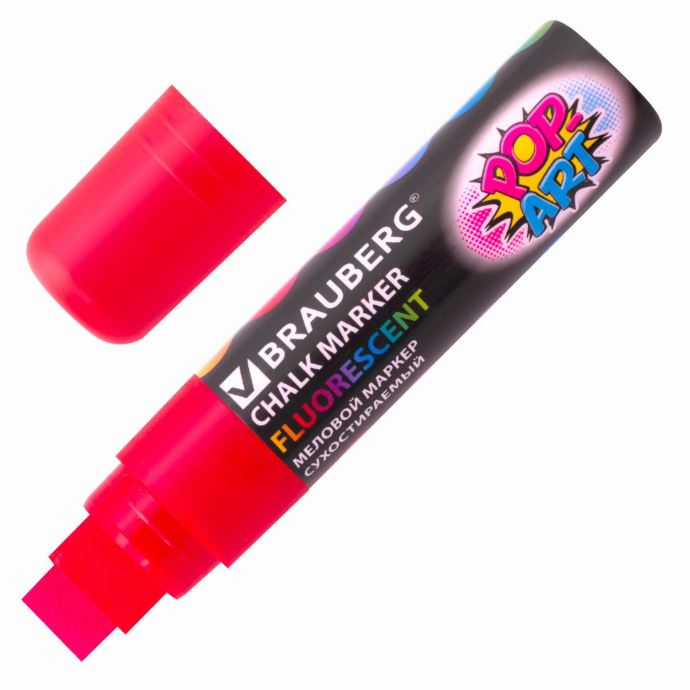 Маркер меловой Brauberg Pop-Art линия 15 мм красный 151539