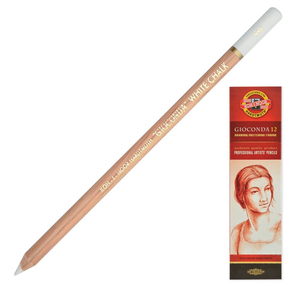 Карандаш меловой KOH-I-NOOR Gioconda белый 8801001001KS цена за 12 шт
