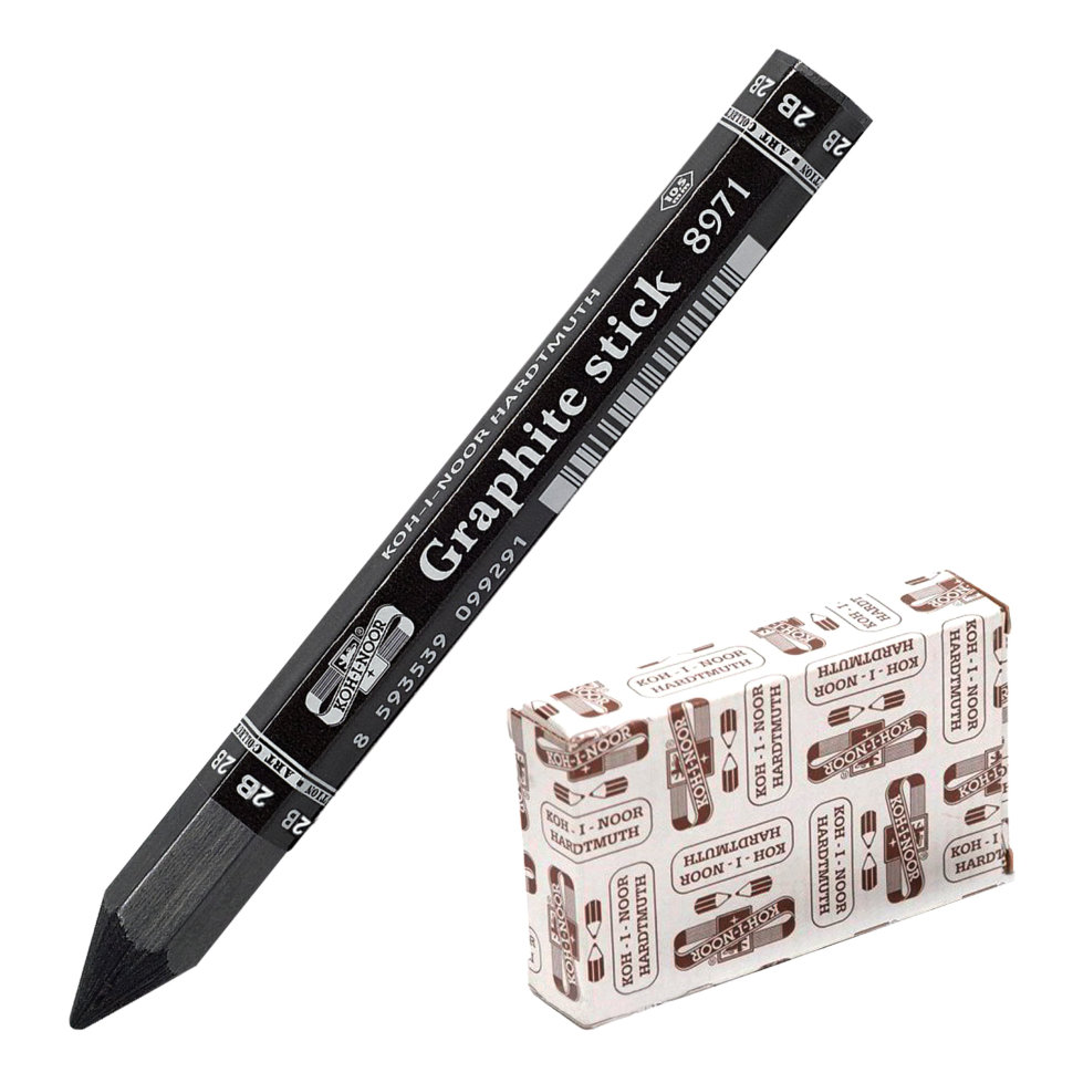 Карандаш чернографитный утолщенный KOH-I-NOOR Graphite stick 2B цена за 6 шт